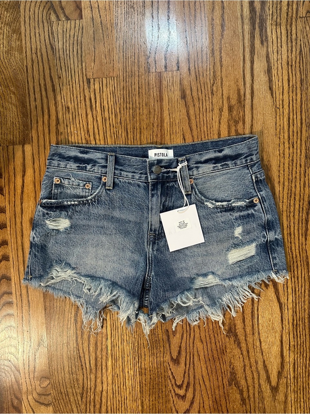 Pistola Gigi Low Rise Cut Off Denim Shorts NWT